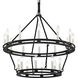 Sutton 20 Light 32 inch Textured Black Chandelier Ceiling Light