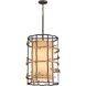 Adirondack 6 Light 18 inch Graphite And Silver Leaf Pendant Ceiling Light