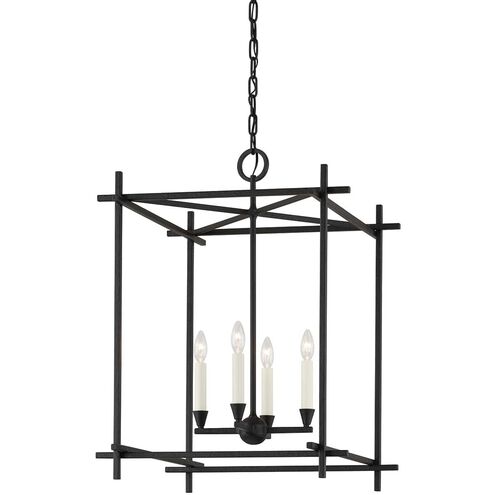 Huck 4 Light 22 inch Black Iron Pendant Ceiling Light