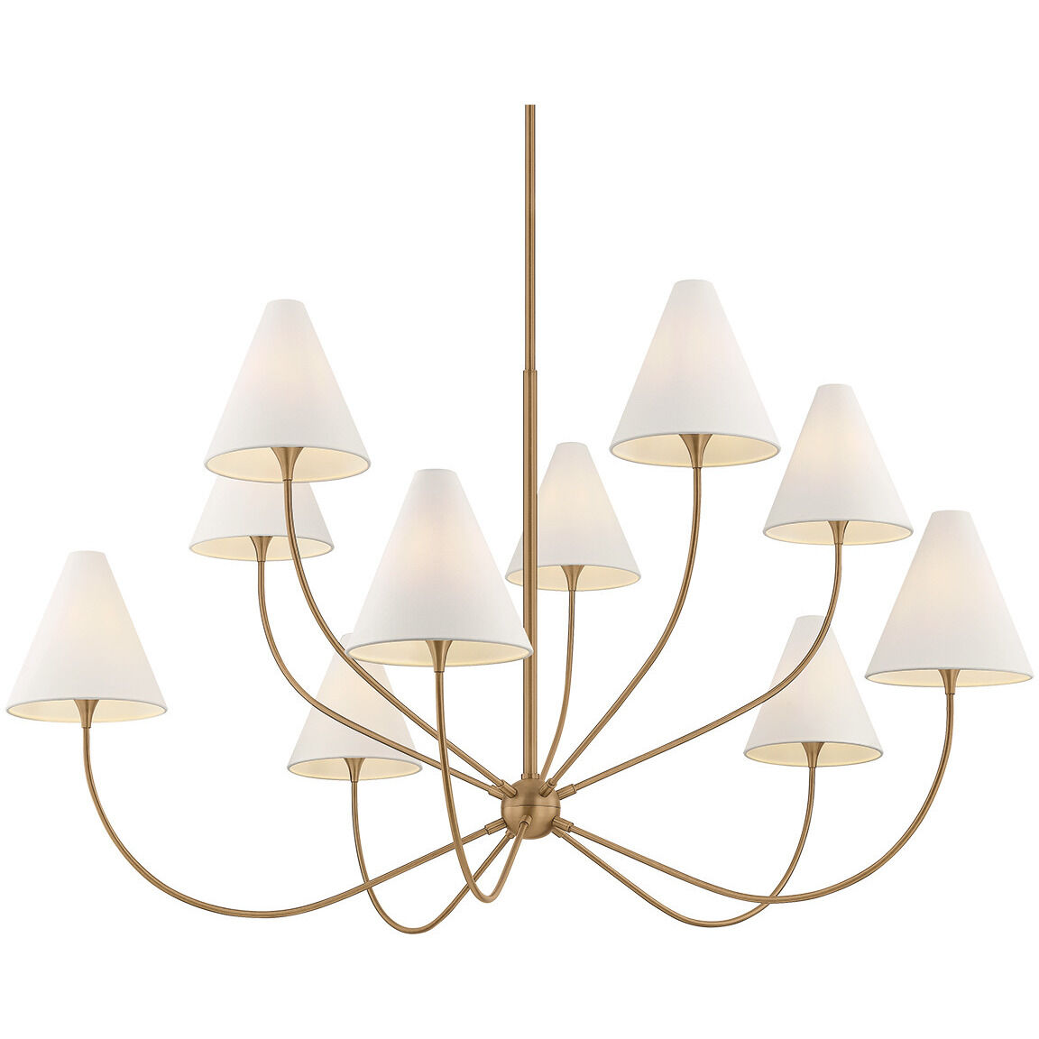 Evermore 10 Light 59.75 inch Patina Brass Chandelier Ceiling Light