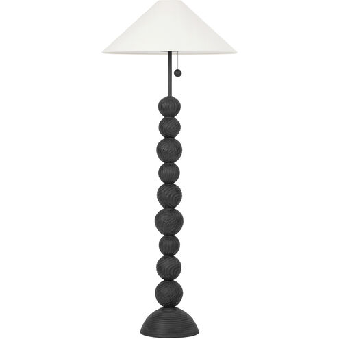 Miela 64 inch 15.00 watt Forged Iron/Ceramic Black Motif Table Lamp Portable Light