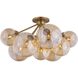 Santee 9 Light 27.75 inch Patina Brass Semi Flush Ceiling Light