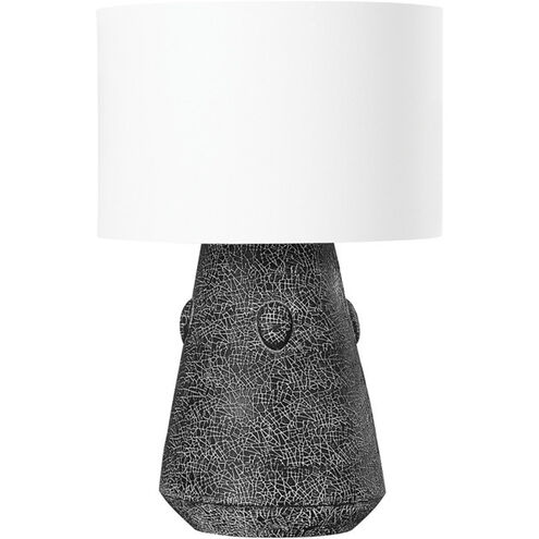 Silas 25.5 inch 75.00 watt Ceramic Raku Black Table Lamp Portable Light