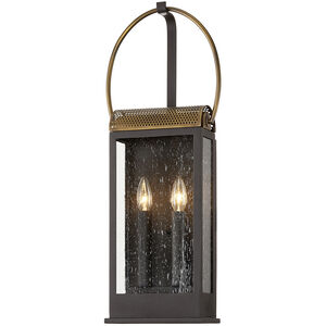 Holmes 2 Light 25.5 inch Holmes Bronze Outdoor Wall Sconce in Bronze and Brass