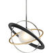 Apogee 1 Light 24 inch Soft Off Black/Vintage Gold Leaf/Stainless Steel Chandelier Ceiling Light