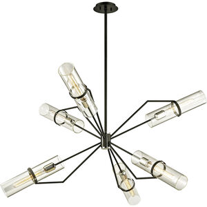 Raef 6 Light 50 inch Textured Black and Polished Nickel Chandelier Ceiling Light