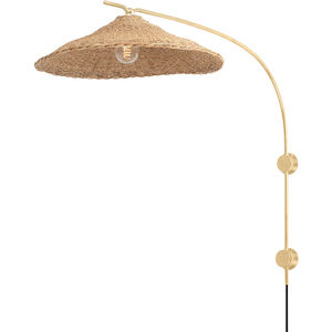 Valier 1 Light 23.5 inch Vintage Gold Leaf Plug-in Sconce Wall Light