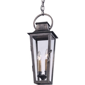 Parisian Square 2 Light 7 inch Aged Pewter Outdoor Pendant