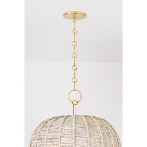 Lonnie 4 Light 20 inch Vintage Gold Leaf Pendant Ceiling Light