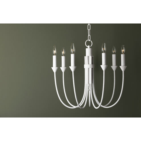 Cate 7 Light 22 inch Gesso White Chandelier Ceiling Light