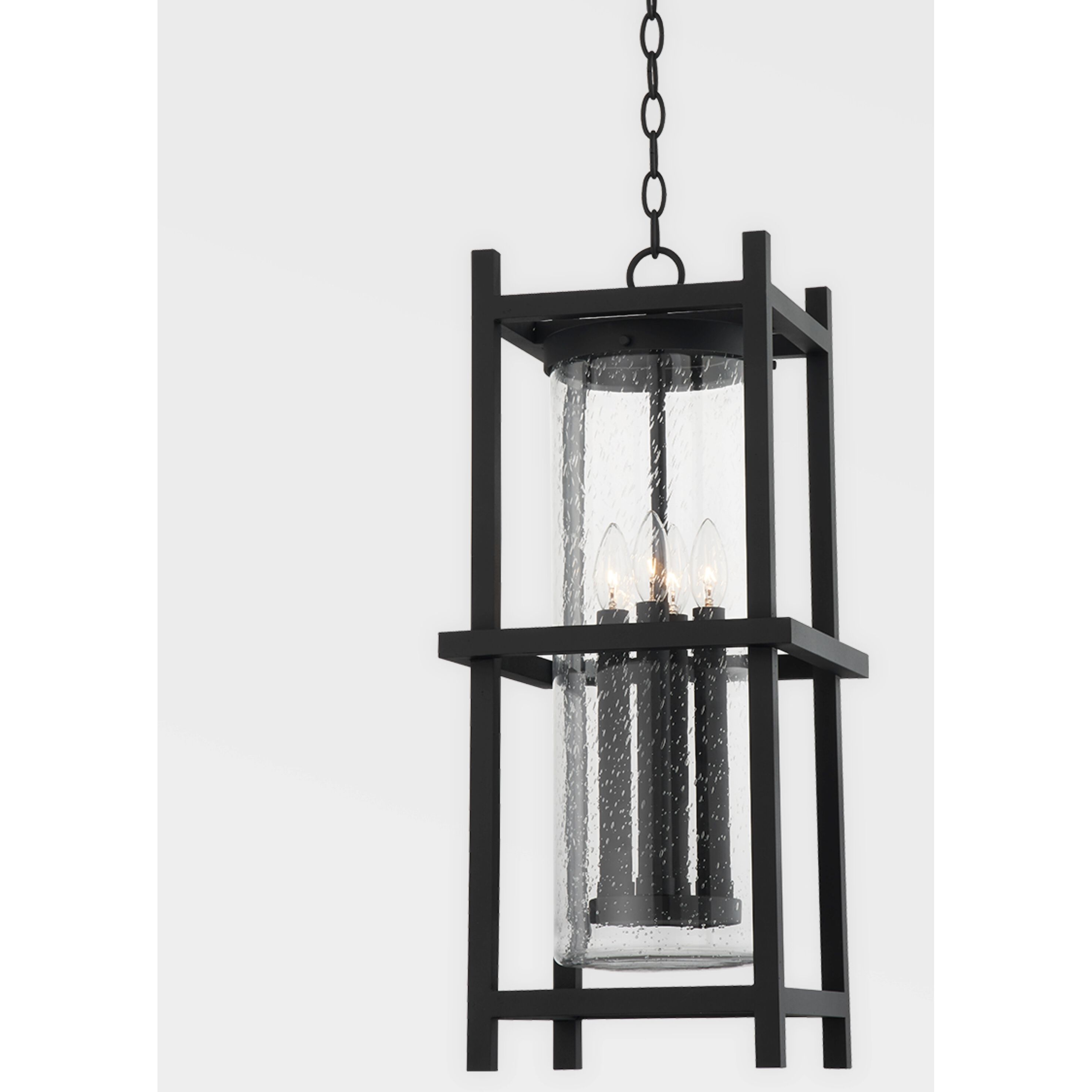 Carlo 4 Light 11 inch Textured Black Outdoor Pendant
