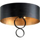 Rivington 4 Light 20 inch Charred Copper Semi Flush Ceiling Light