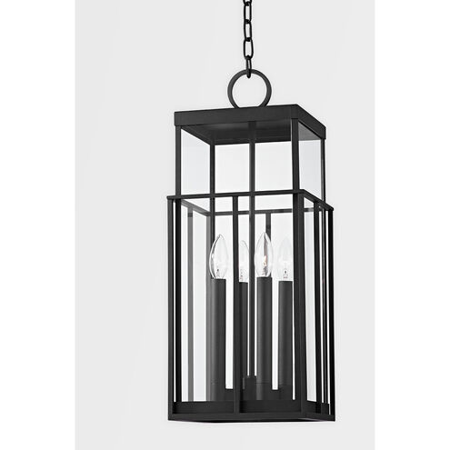Longport 4 Light 10 inch Textured Black Outdoor Pendant