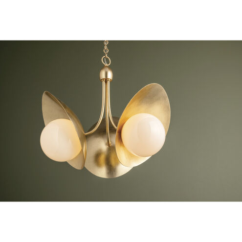 Olson 3 Light 24.25 inch Vintage Gold Leaf Chandelier Ceiling Light