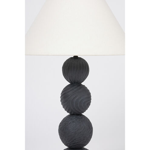 Miela 30 inch 15.00 watt Forged Iron/Ceramic Black Motif Table Lamp Portable Light