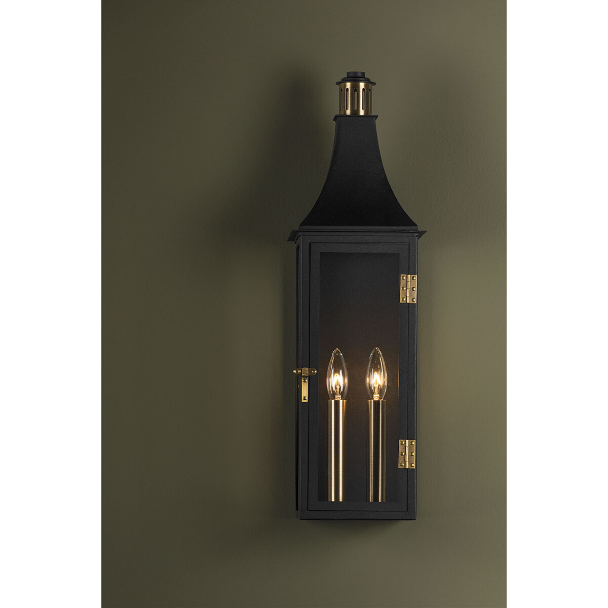 Wes 2 Light 7 inch Patina Brass/Textured Black Wall Sconce Wall Light