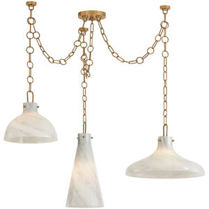 Joaquin 3 Light 41.75 inch Patina Brass Chandelier Ceiling Light