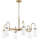 Maple 6 Light 38 inch Patina Brass Chandelier Ceiling Light