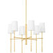 River 6 Light 28 inch Vintage Gold Leaf Chandelier Ceiling Light