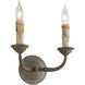 Cyrano 2 Light 10.75 inch Earthen Bronze Wall Sconce Wall Light