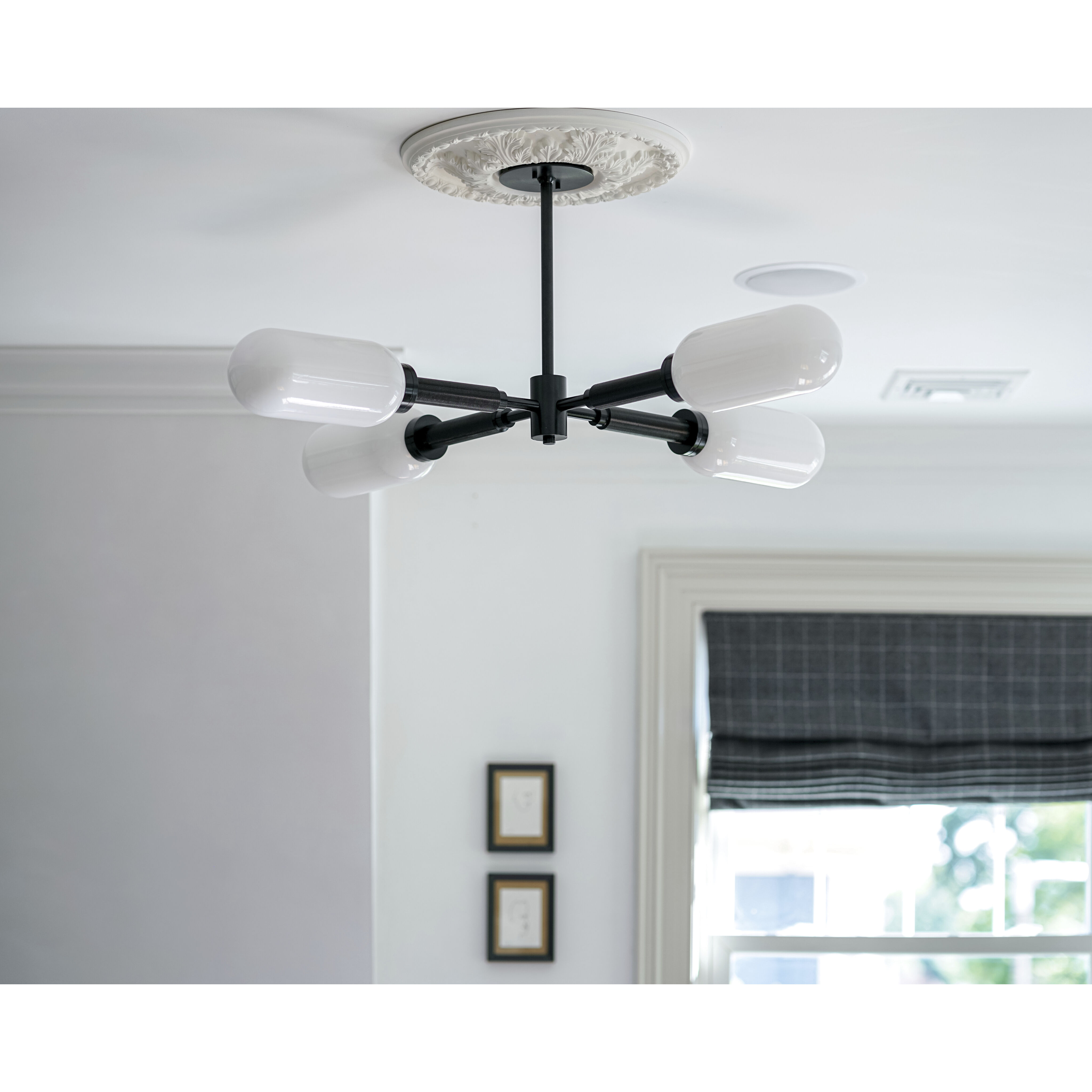 Annex 4 Light 47.5 inch Anodized Black Chandelier Ceiling Light