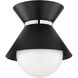 Scout 1 Light 10 inch Soft Black/Polished Nickel Flush Mount Ceiling Light