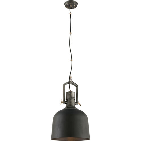 Hangar 31 1 Light 16 inch Old Silver with Aged Brass Accent Pendant Ceiling Light