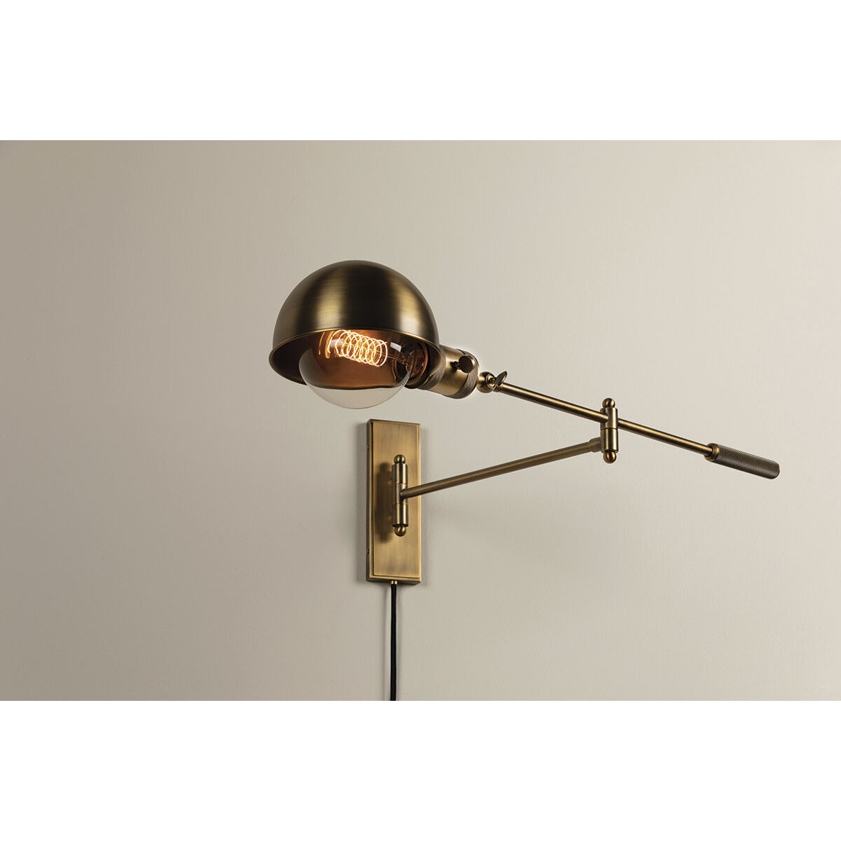 Cannon 17.5 inch 60.00 watt Patina Brass Plug-in Swivel Sconce Wall Light