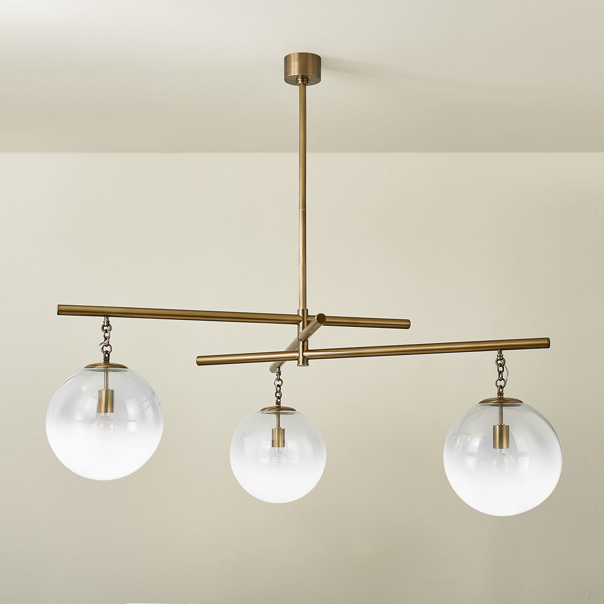 Wade 3 Light 59 inch Patina Brass Chandelier Ceiling Light