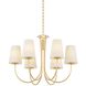 Weiland 6 Light 27.5 inch Vintage Gold Leaf Chandelier Ceiling Light