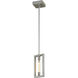 Enigma 1 Light 7.75 inch Silver Leaf W Stainless Accent Pendant Ceiling Light