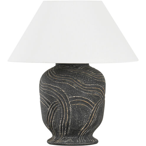 Pecola 24.25 inch 15.00 watt Patina Brass/Ceramic Windswept Ash Table Lamp Portable Light