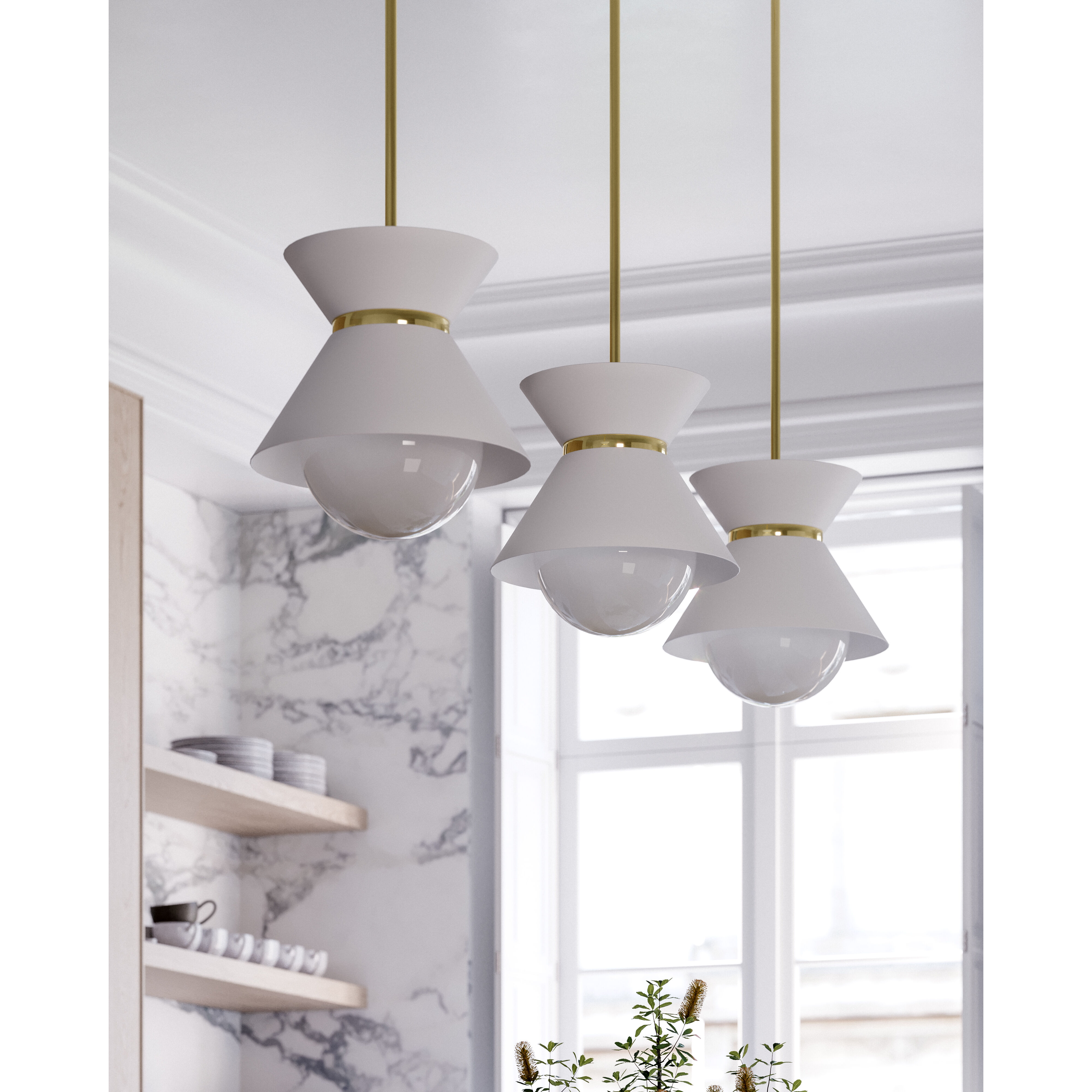 Scout 1 Light 15 inch Soft White/Patina Brass Pendant Ceiling Light, Small