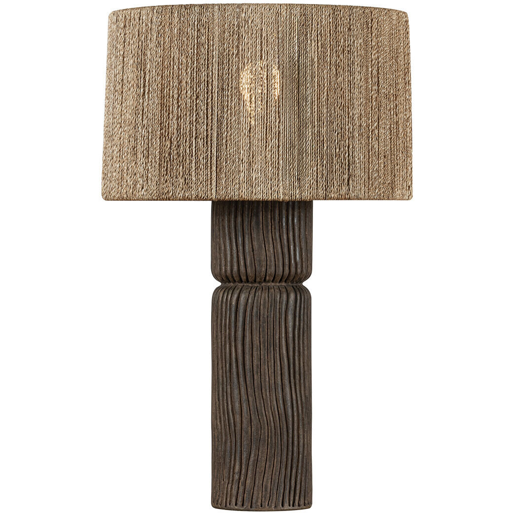 Folk 27.25 inch 15.00 watt Patina Brass/Ceramic Shadowed Bark Table Lamp Portable Light