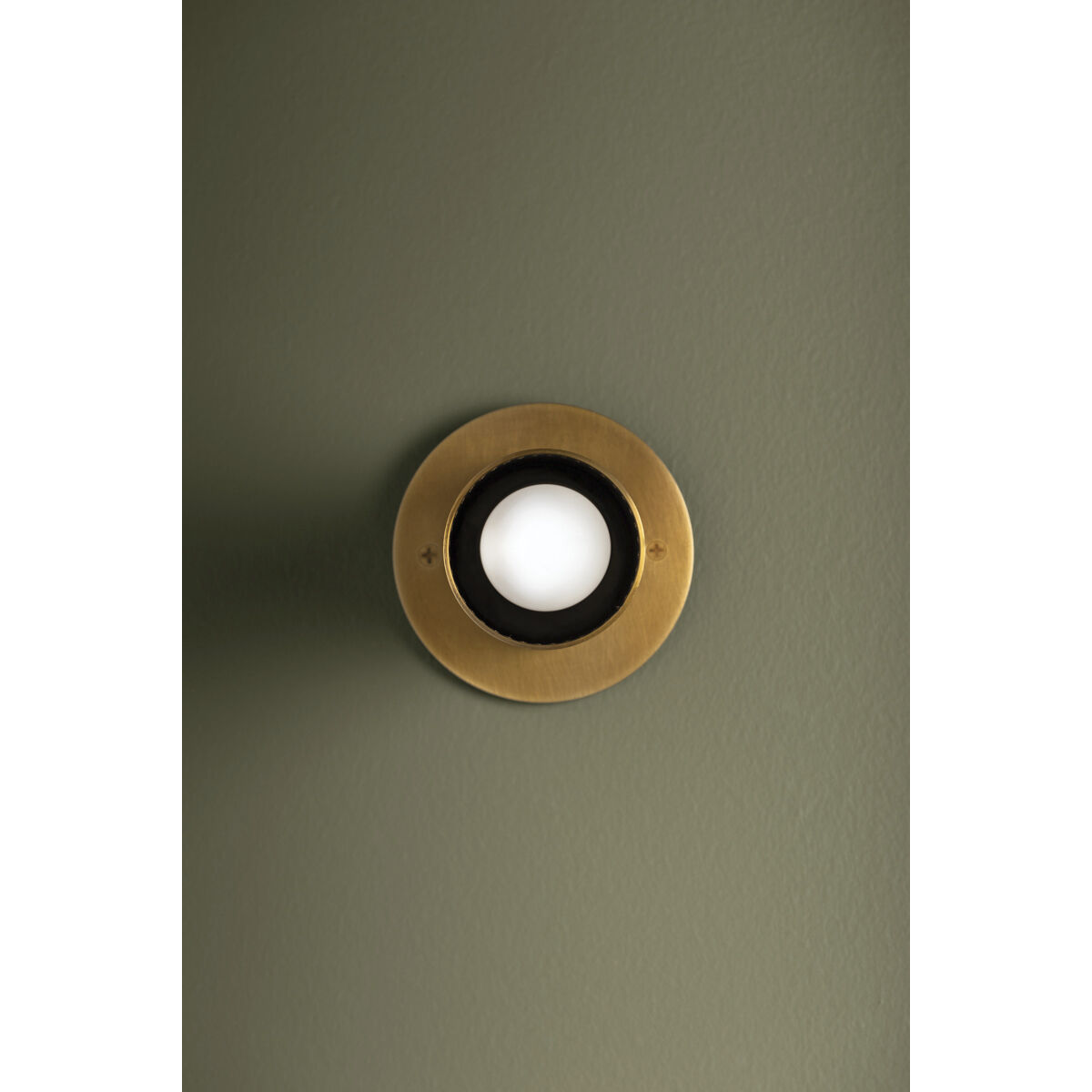 Berg 1 Light 4.75 inch Patina Brass Flush Mount Ceiling Light