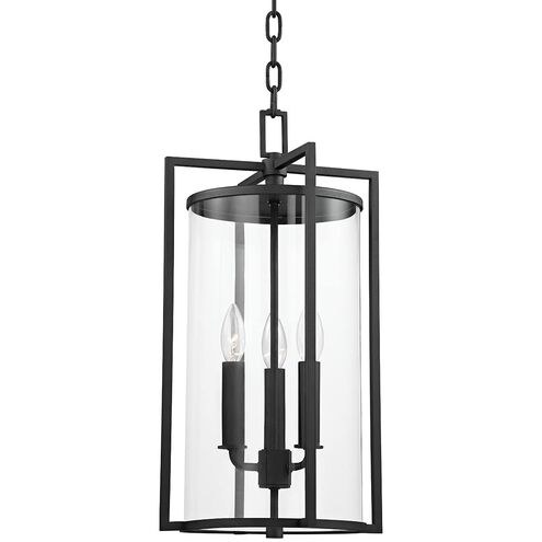 Percy 3 Light 11 inch Texture Black Outdoor Pendant in Textured Black
