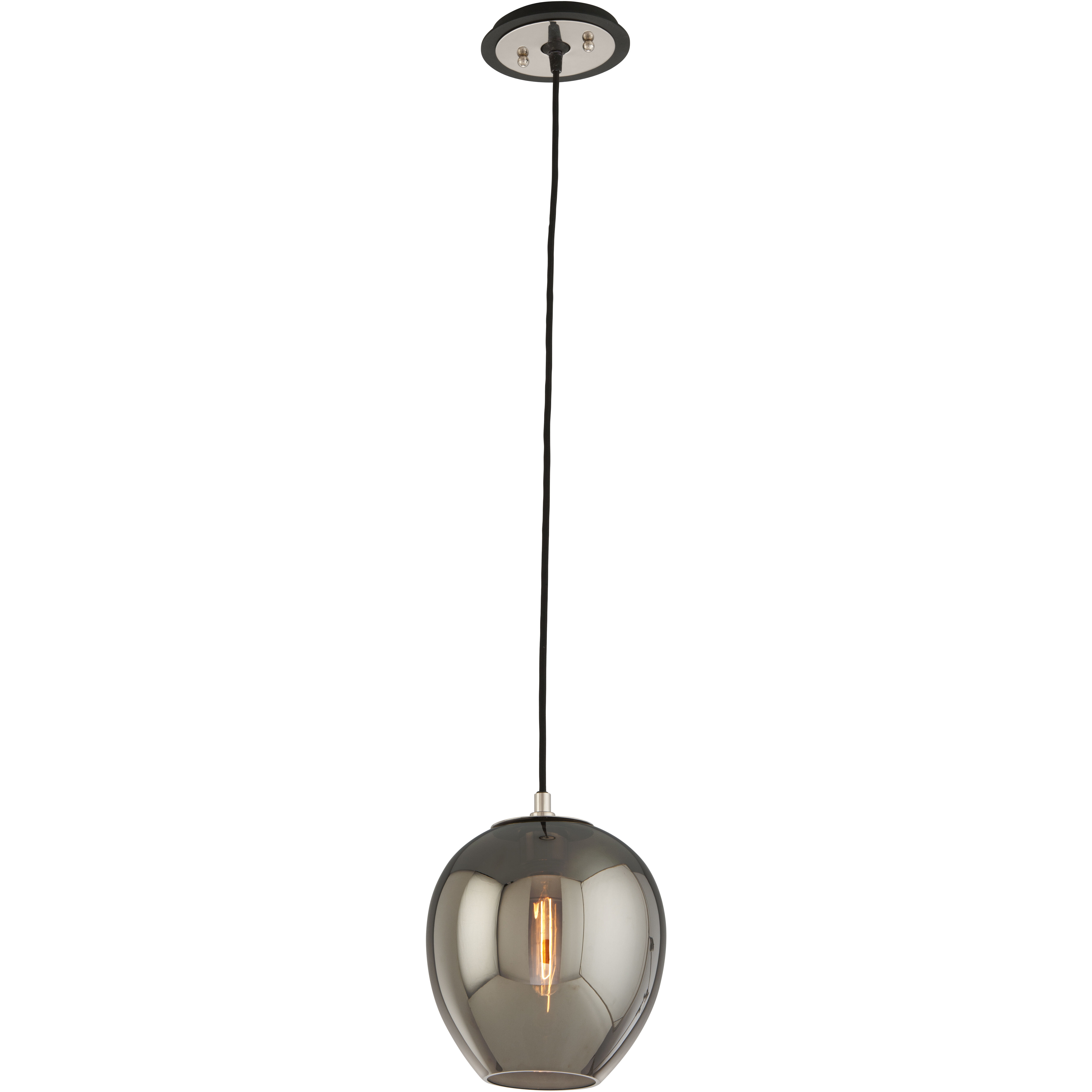 Odyssey 1 Light 9 inch Textured Black and Polished Nickel Pendant Ceiling Light