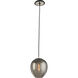 Odyssey 1 Light 9 inch Textured Black and Polished Nickel Pendant Ceiling Light