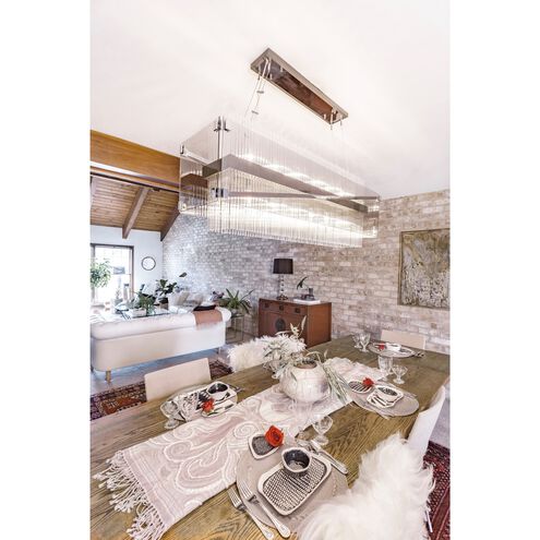 Apollo 12 Light 49.75 inch Dark Bronze Polished Chrome Linear Ceiling Light, Smoked and Clear Glass