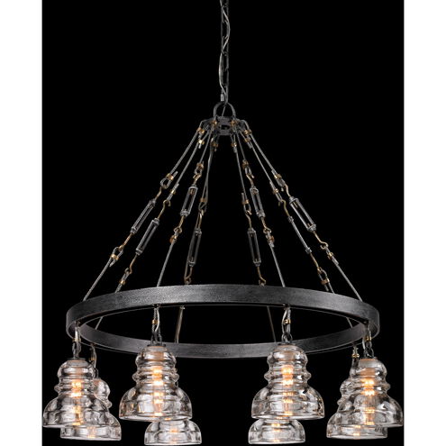 Menlo Park 8 Light 32.75 inch Old Silver Chandelier Ceiling Light