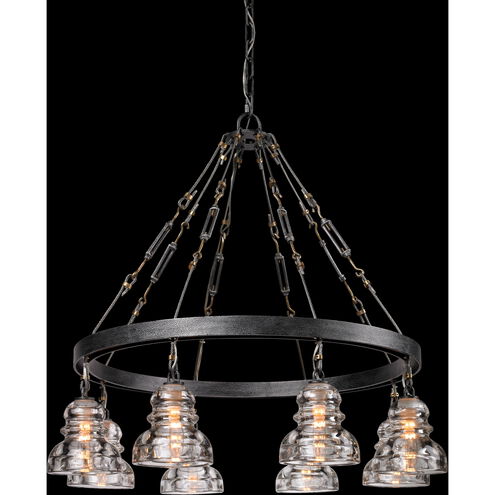 Menlo Park 8 Light 33 inch Old Silver Chandelier Ceiling Light