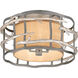 Adirondack 4 Light 18 inch Graphite/Warm Silver Leaf Flush Mount Ceiling Light