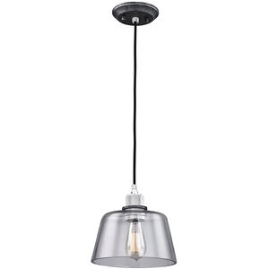 Audiophile 1 Light 9.5 inch Old Silver Polished Aluminum Pendant Ceiling Light, Clear Glass