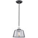 Audiophile 1 Light 9.5 inch Old Silver Polished Aluminum Pendant Ceiling Light, Clear Glass