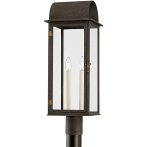 Bohen 2 Light 25 inch French Iron/Patina Brass Exterior Post Lantern