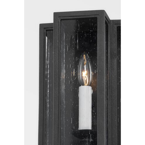 Leor 1 Light 13 inch Textured Black Outdoor Wall Sconce, Small