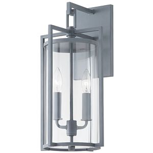 Percy 2 Light 18 inch Weathered Zinc Outdoor Wall Sconce
