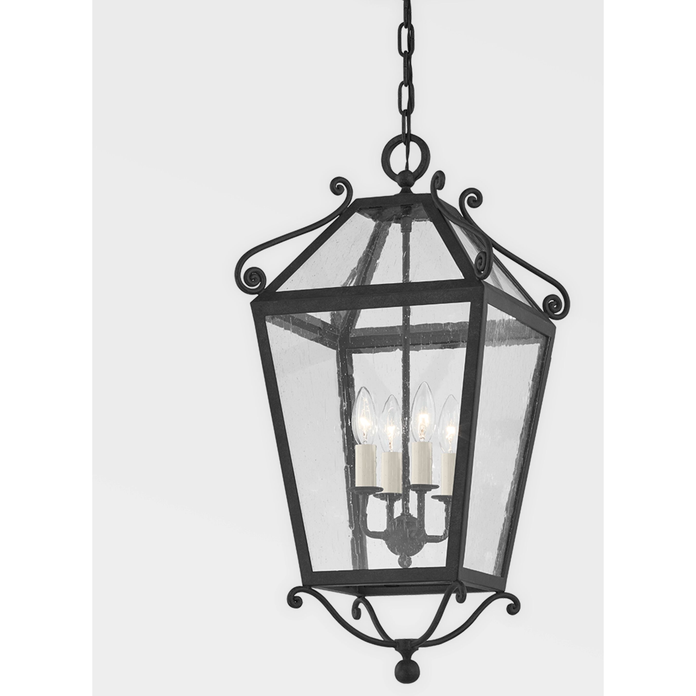 Santa Barbara County 4 Light 15 inch French Iron Outdoor Lantern