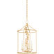 Adrienne 4 Light 15.5 inch Vintage Gold Leaf Indoor Lantern Ceiling Light