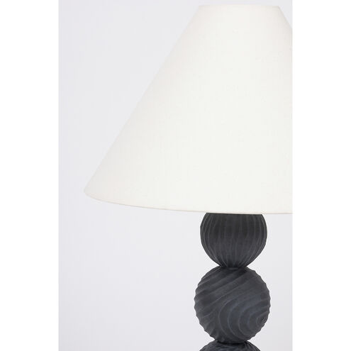 Miela 30 inch 15.00 watt Forged Iron/Ceramic Black Motif Table Lamp Portable Light